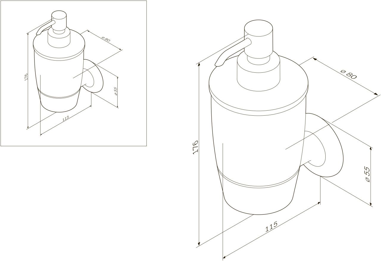 Схема товара Дозатор для жидкого мыла AM.PM Like с настенным держателем  A8036900