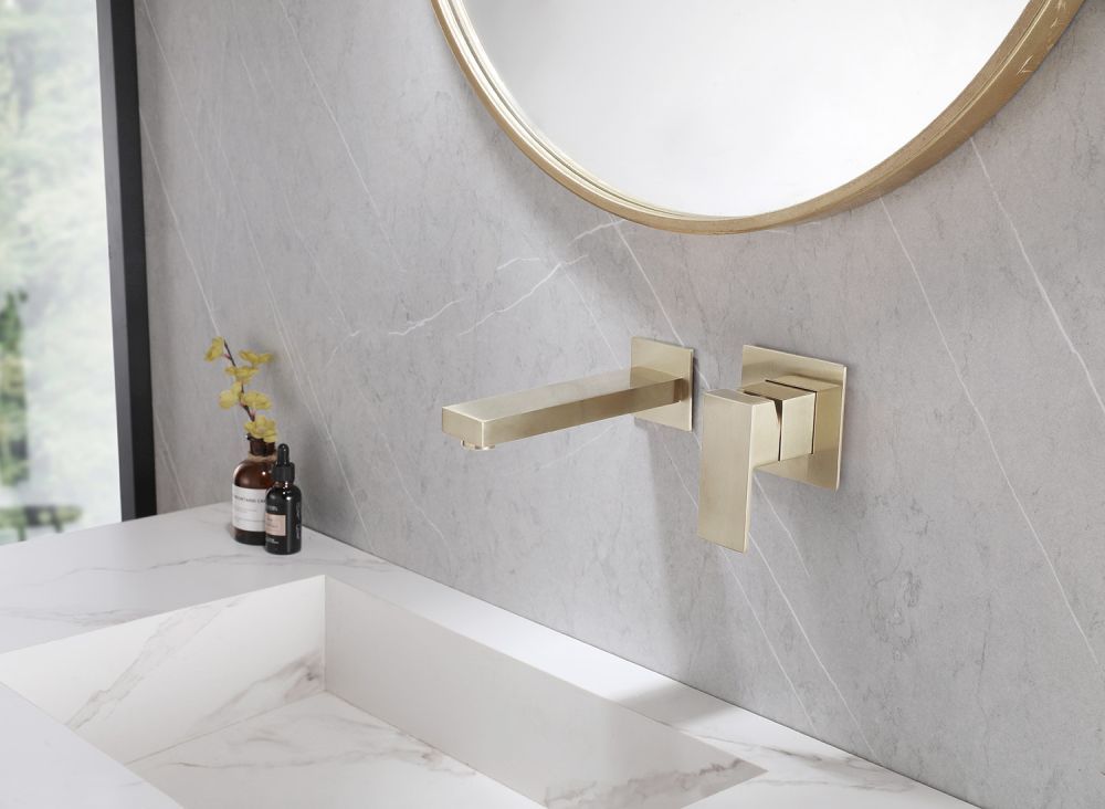 Смеситель ABBER Daheim AF8212G для раковины скрытого монтажа, золото матовое большой выбор под ваш дизайн!