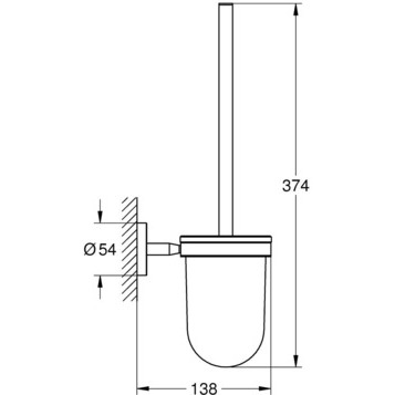 Схема товара Туалетный ершик Grohe BauCosmopolitan 40463001
