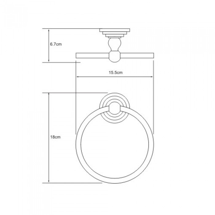Схема товара Держатель для полотенец кольцо Wasserkraft Isar К-7360