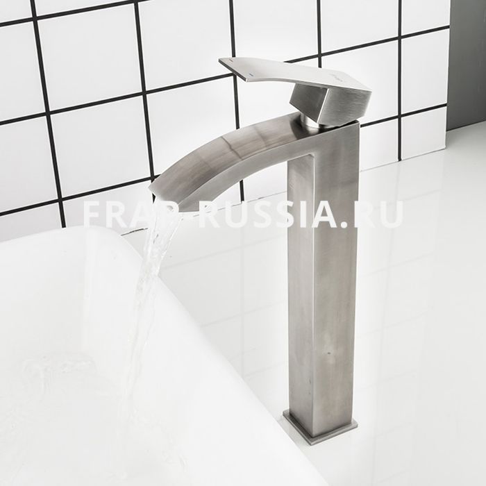 Смеситель для раковины Frap F10803-2 высокий нержавеющая сталь сатин большой выбор под ваш дизайн!