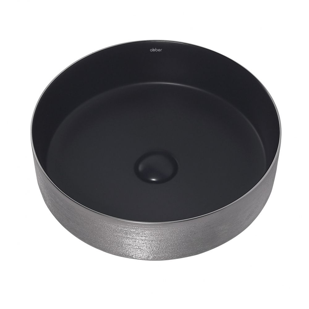 Раковина накладная ABBER Bequem AC2109BS черный матовый с серебром в интернет-магазине Sumom.kz