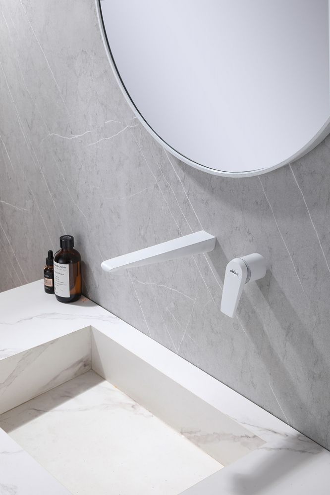 Смеситель ABBER Zeitlos AF8912W для раковины скрытого монтажа, белый большой выбор под ваш дизайн!