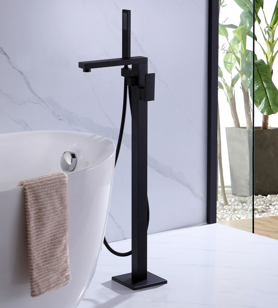 Смеситель ABBER Daheim AF8215B напольный, черный матовый большой выбор под ваш дизайн!