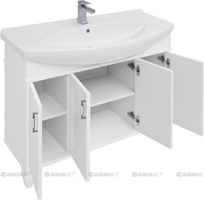 Тумба-умывальник Aquanet Валенса NEW 120 белый (238827+175450) в интернет-магазине Sumom.kz