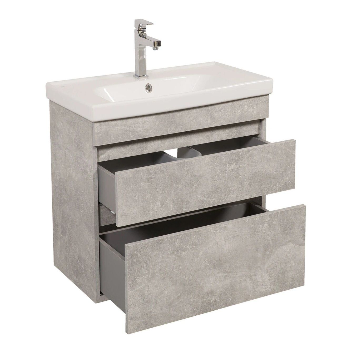 Тумба подвесная AQUARODOS "Винтаж" бетон 80 см с умывальником "Frame" в интернет-магазине Sumom.kz