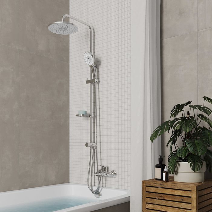 Душевой гарнитур с тропической лейкой, глянцевый хром, Ideal Spa, Milardo, ILSSB3FM76 в интернет-магазине Sumom.kz Душевой гарнитур с тропической лейкой, глянцевый хром, Ideal Spa, Milardo, ILSSB3FM76 в интернет-магазине Sumom.kz