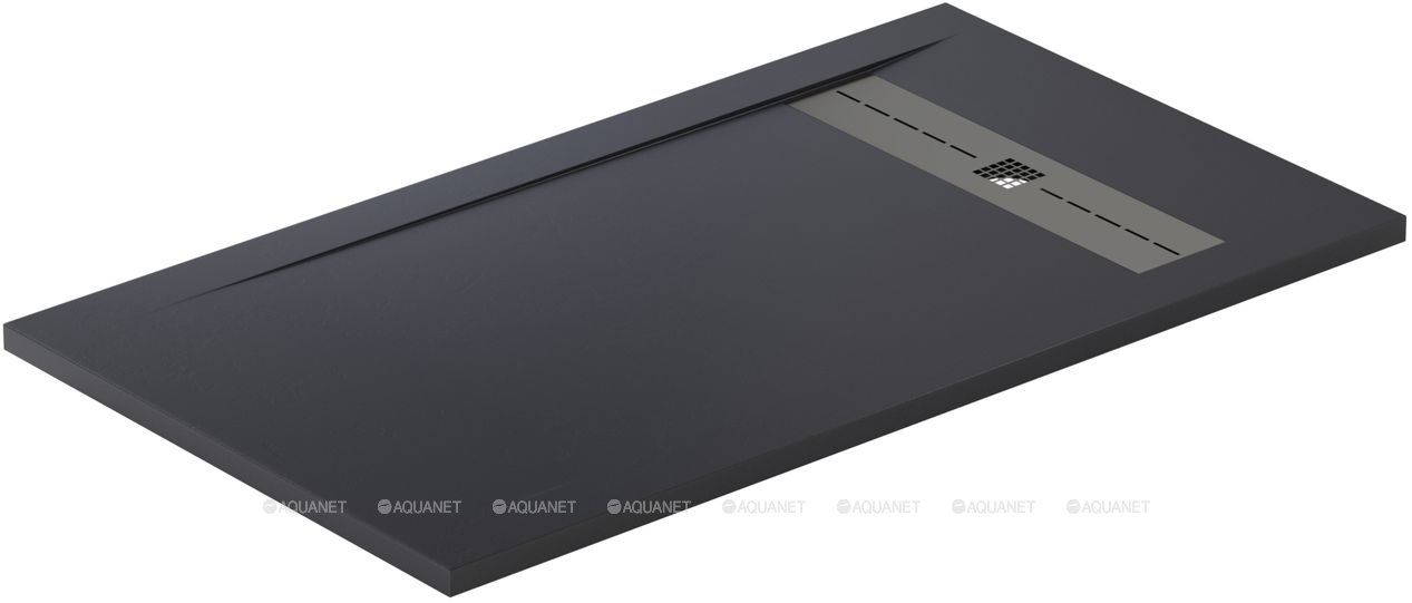 8.21005-AM Infinity, Поддон литьевой 1400х900, без сифона/накладки, антрацит в интернет-магазине Sumom.kz