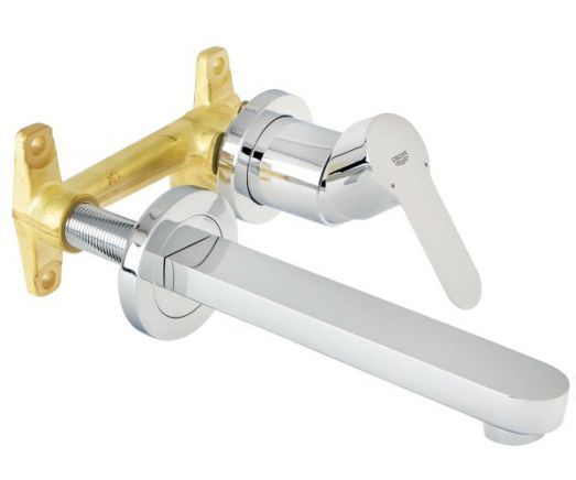 Смеситель для раковины GROHE BauEdge в комплекте с монтажной частью, хром 20474000 большой выбор под ваш дизайн!