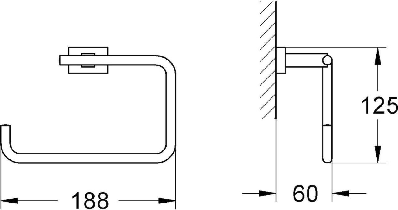 Схема товара Кольцо для полотенца Grohe Essentials Cube 40510001