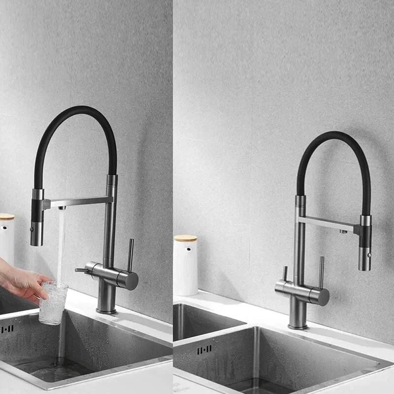 Смеситель для кухонной мойки Rose R958T, с подключением к фильтру, воронёная сталь с гарантией и доставкой по всему Казахстану Смеситель для кухонной мойки Rose R958T, с подключением к фильтру, воронёная сталь большой выбор под ваш дизайн!