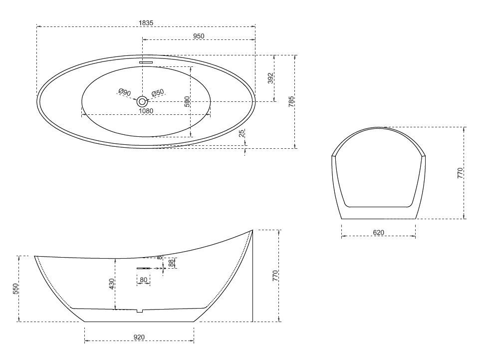 Акриловая ванна ABBER AB9233 в интернет-магазине Sumom.kz