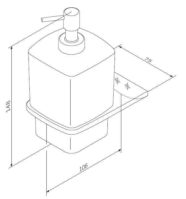 Схема товара Дозатор для жидкого мыла AM.PM Inspire 2.0 с настенным держателем A50A36900