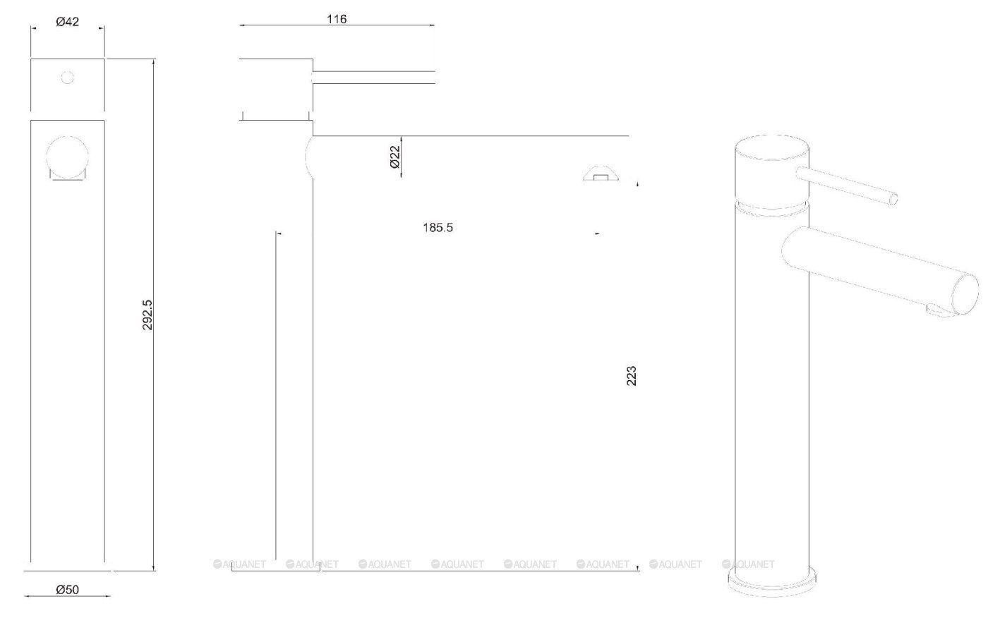 5.51002-00 GLORITY Cмеситель для умывальника высокий, излив 146мм, Kerox, хром большой выбор под ваш дизайн!