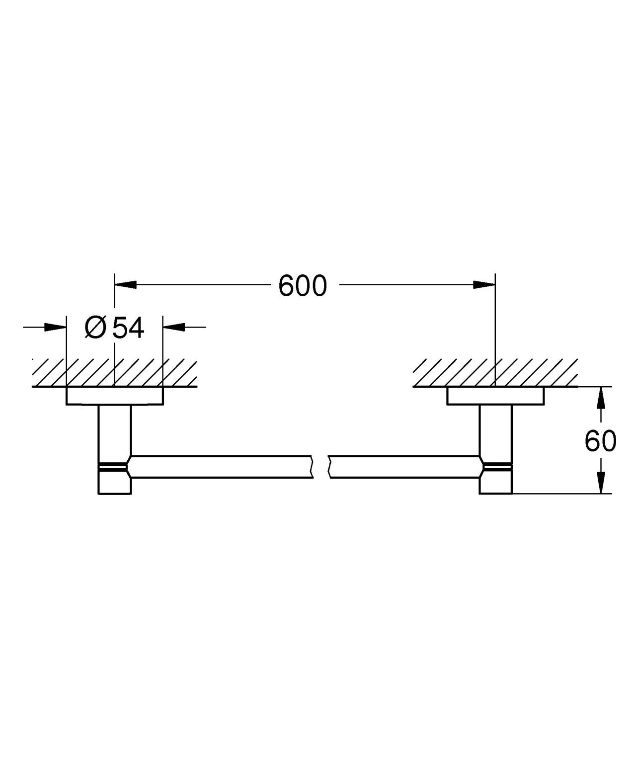 Схема товара Держатель для полотенец Grohe Essentials суперсталь 40366DC1