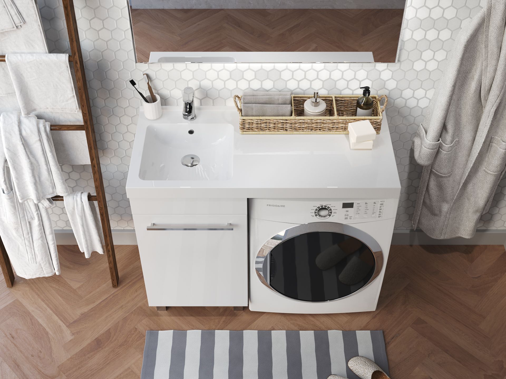 Раковина на стиральную машину 1MarKa Wash 110 Polytitan Ц00002713 в интернет-магазине Sumom.kz Раковина на стиральную машину 1MarKa Wash 110 Polytitan Ц00002713 в интернет-магазине Sumom.kz