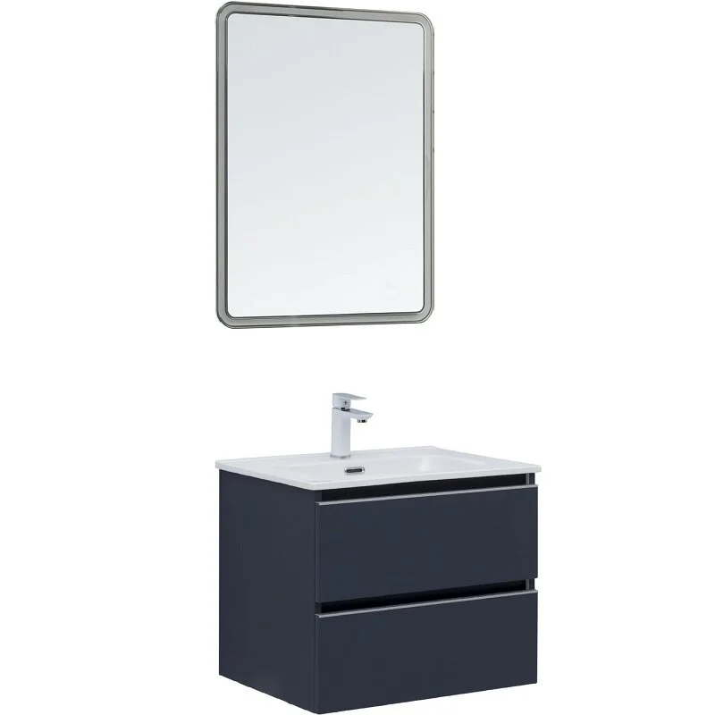 Тумба с раковиной Вега 60 2 ящ. цв.маренго 329589+301803 в интернет-магазине Sumom.kz