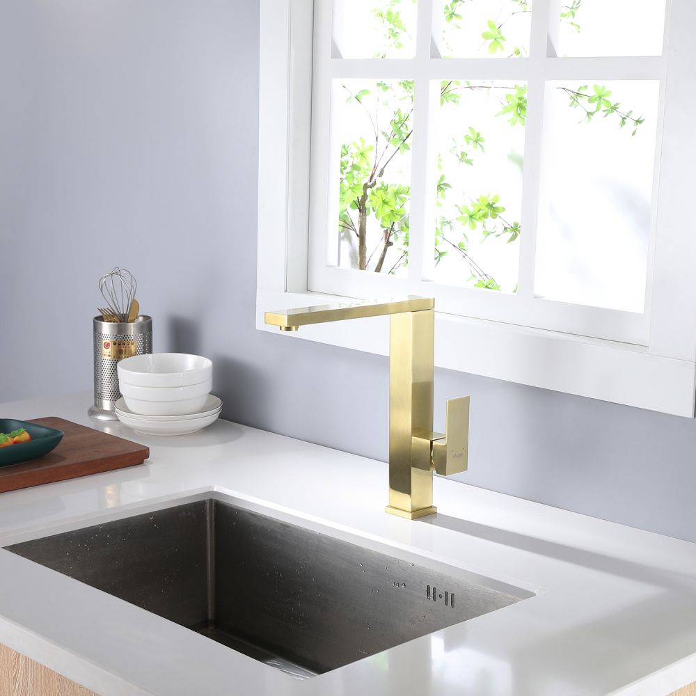 Смеситель ABBER Daheim AF8214G для кухни, золото матовое большой выбор под ваш дизайн!