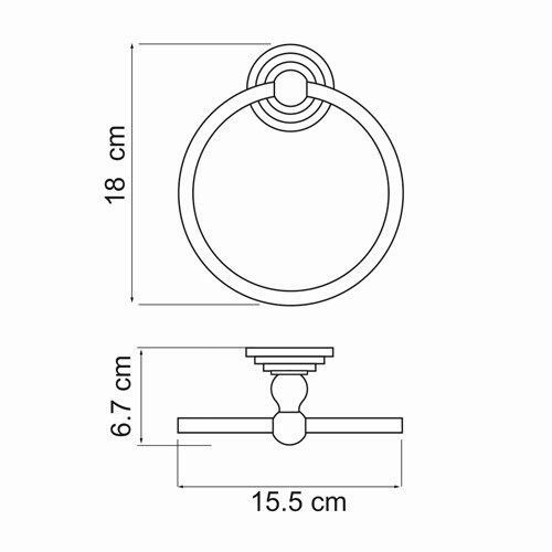 Схема товара Кольцо для полотенец WasserKRAFT Ammer K-7060