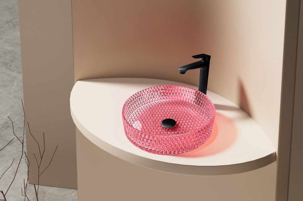 Раковина накладная стеклянная ABBER Glas AK2301R рубиновая в интернет-магазине Sumom.kz