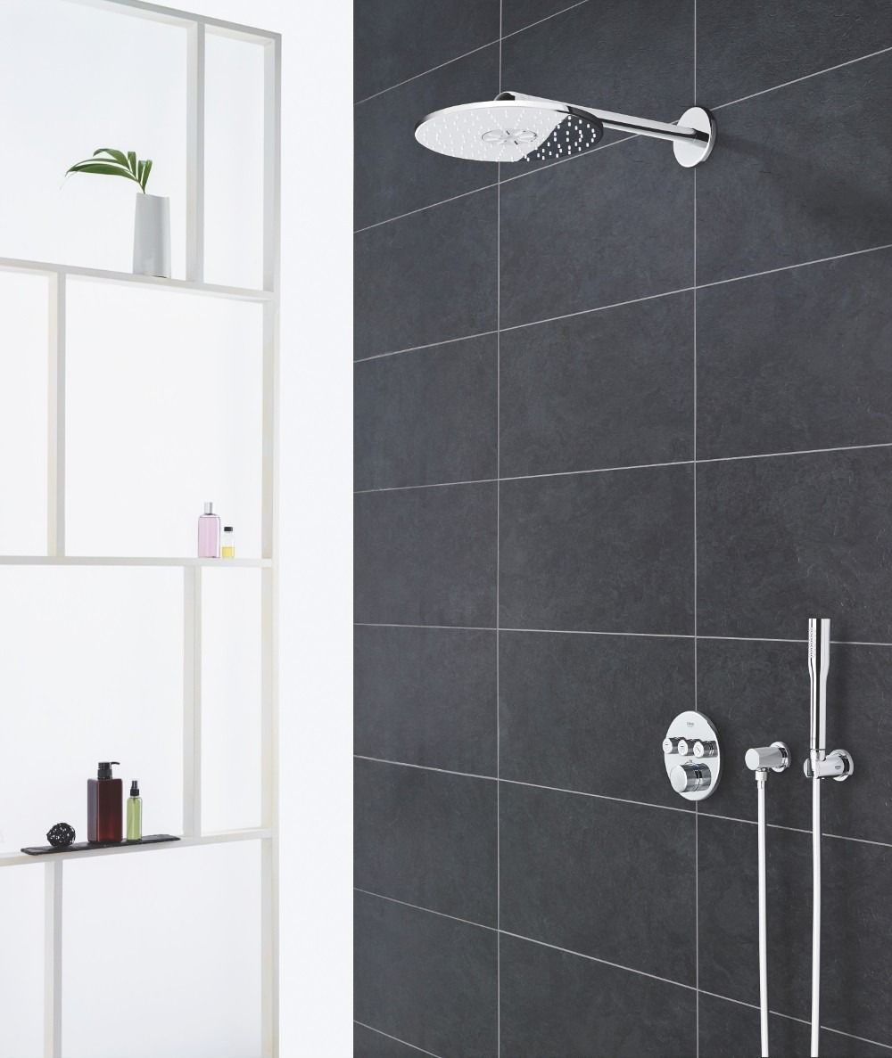 Душевая система Grohe Grohtherm SmartControl Perfect с душевым гарнитуром и верхним душем Rainshower SmartActive 310 34705000 в интернет-магазине Sumom.kz Душевая система Grohe Grohtherm SmartControl Perfect с душевым гарнитуром и верхним душем Rainshower SmartActive 310 34705000 в интернет-магазине Sumom.kz