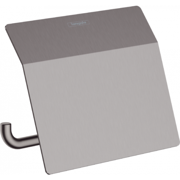 Держатель туалетной бумаги с крышкой, шлифованный черный хром Hansgrohe AddStoris 41753340, шт