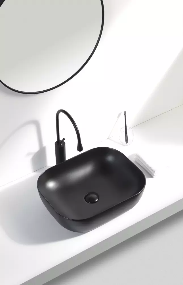 Раковина Aquanet Lake 00245829 50 см, накладная, черный в интернет-магазине Sumom.kz