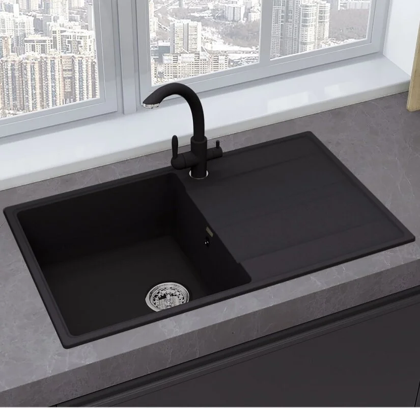 Кухонная мойка Ulgran Quartz уголь Prima 850-07 в интернет-магазине Sumom.kz