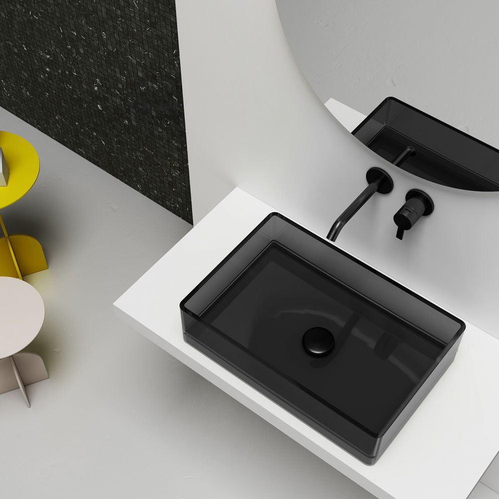 Раковина накладная прозрачная ABBER Kristall AT2803Onyx в интернет-магазине Sumom.kz