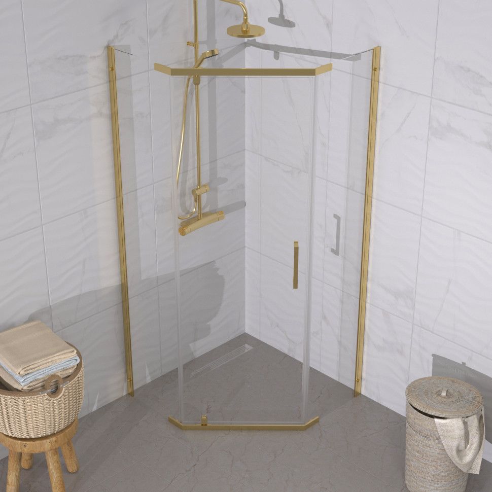 Душевое ограждение Triton Дека Золото 90х90 Щ0000073927 без поддона в интернет-магазине Sumom.kz