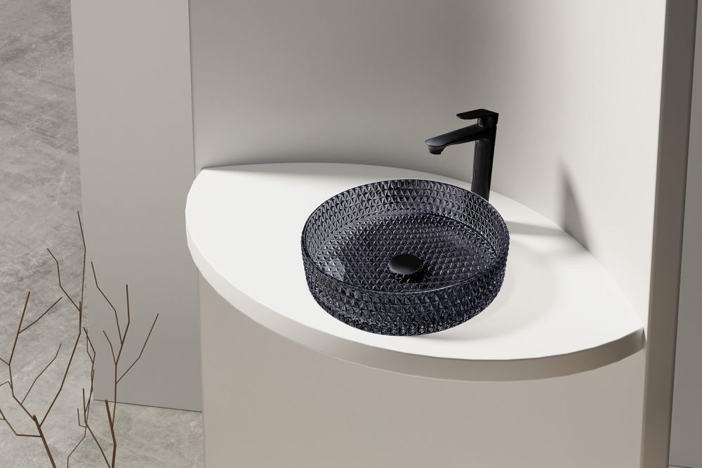 Раковина накладная стеклянная ABBER Glas AK2301B черная в интернет-магазине Sumom.kz