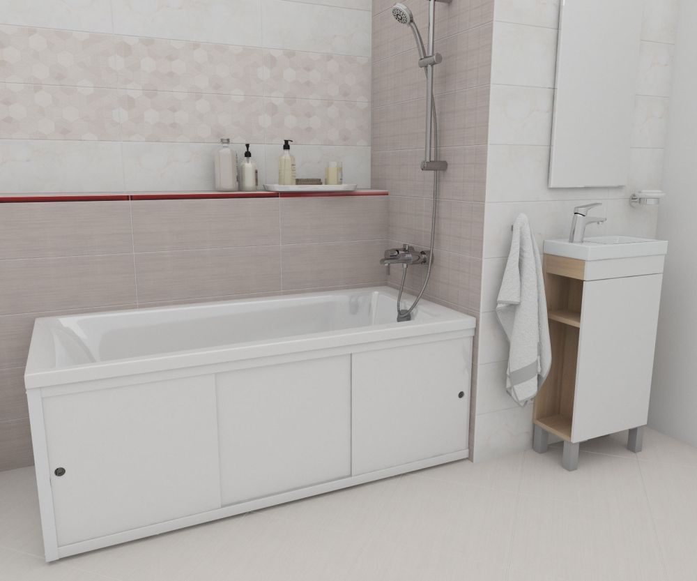 Фото в декоре Фронтальная панель для ванны Cersanit Universal PA-TYPE3*150-W