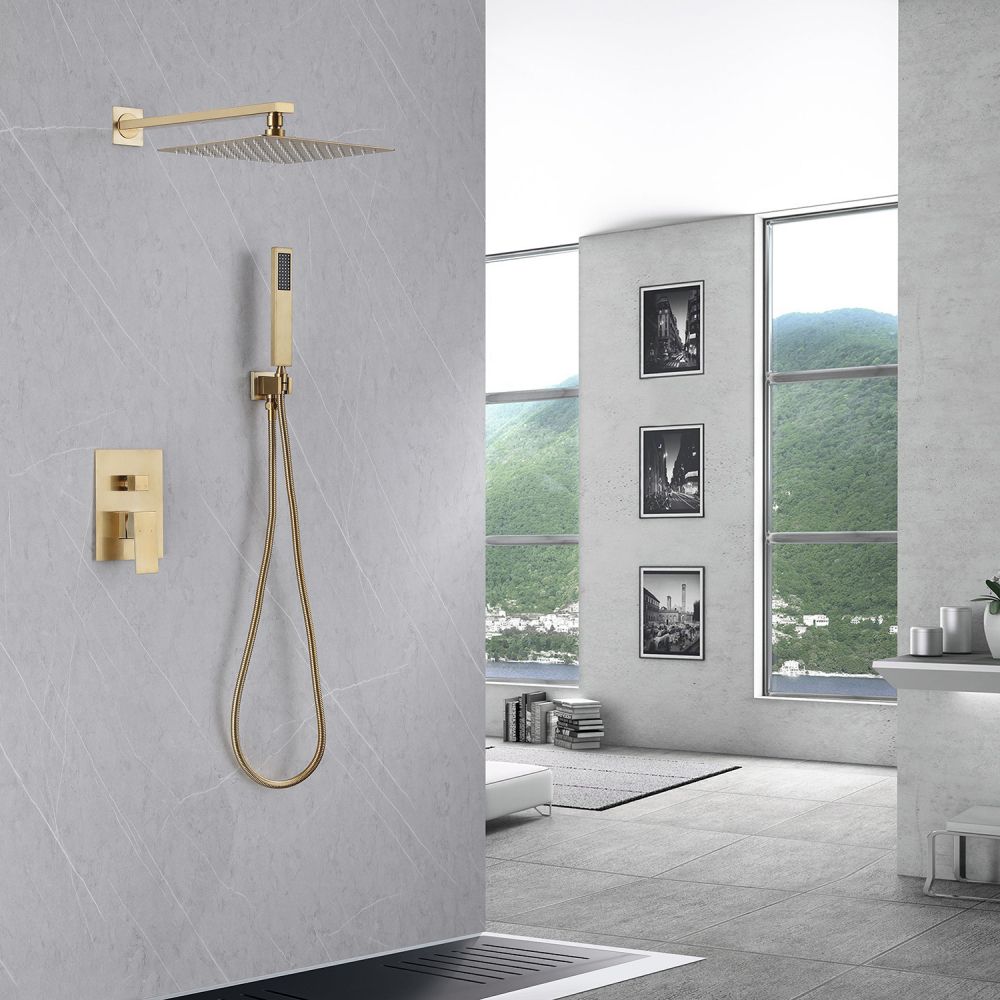 Душевая система ABBER Daheim AF8219G скрытого монтажа без излива, золото матовое в интернет-магазине Sumom.kz