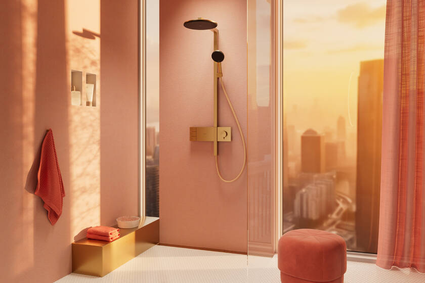 Душевая система с термостатом для душа, бронза Hansgrohe Raindance Alive S 2jet 24596140 в интернет-магазине Sumom.kz
