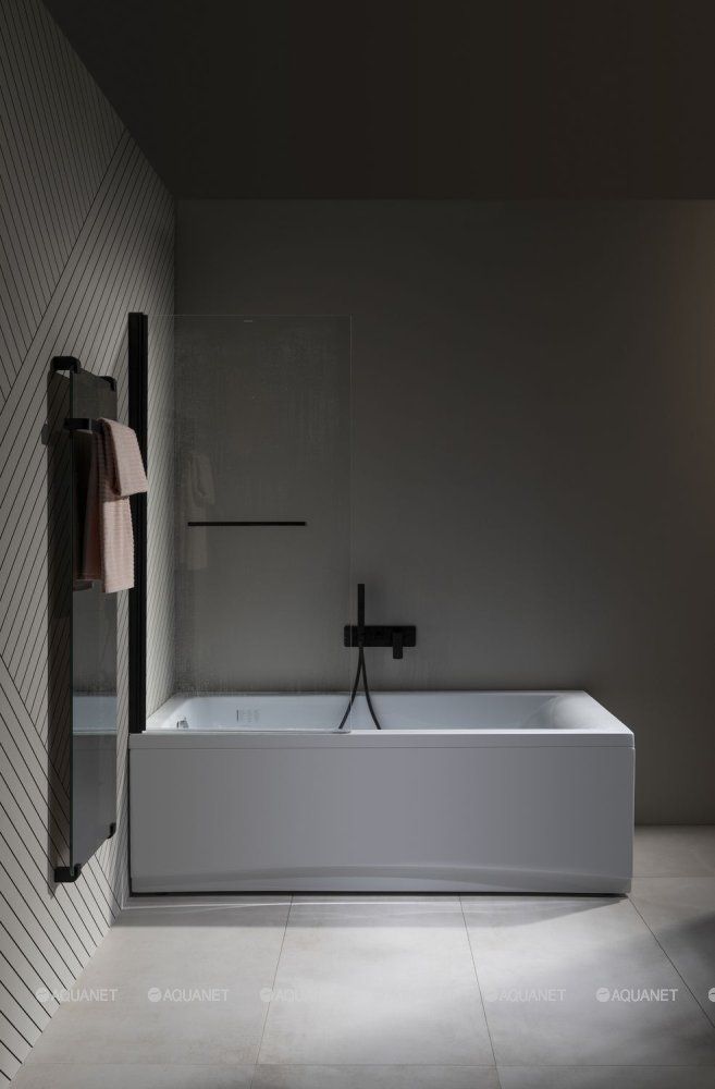 3.31022.BBA PRIORITY,Шторка на борт 800мм H=1500мм стекло Optiwhite,Easyclean,черн.браш.ал в интернет-магазине Sumom.kz