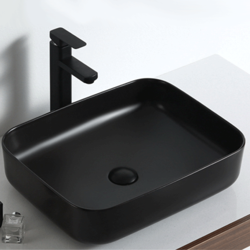 Раковина накладная HANS M9084B 50x40 см, черная матовая в интернет-магазине Sumom.kz Раковина накладная HANS M9084B 50x40 см, черная матовая в интернет-магазине Sumom.kz