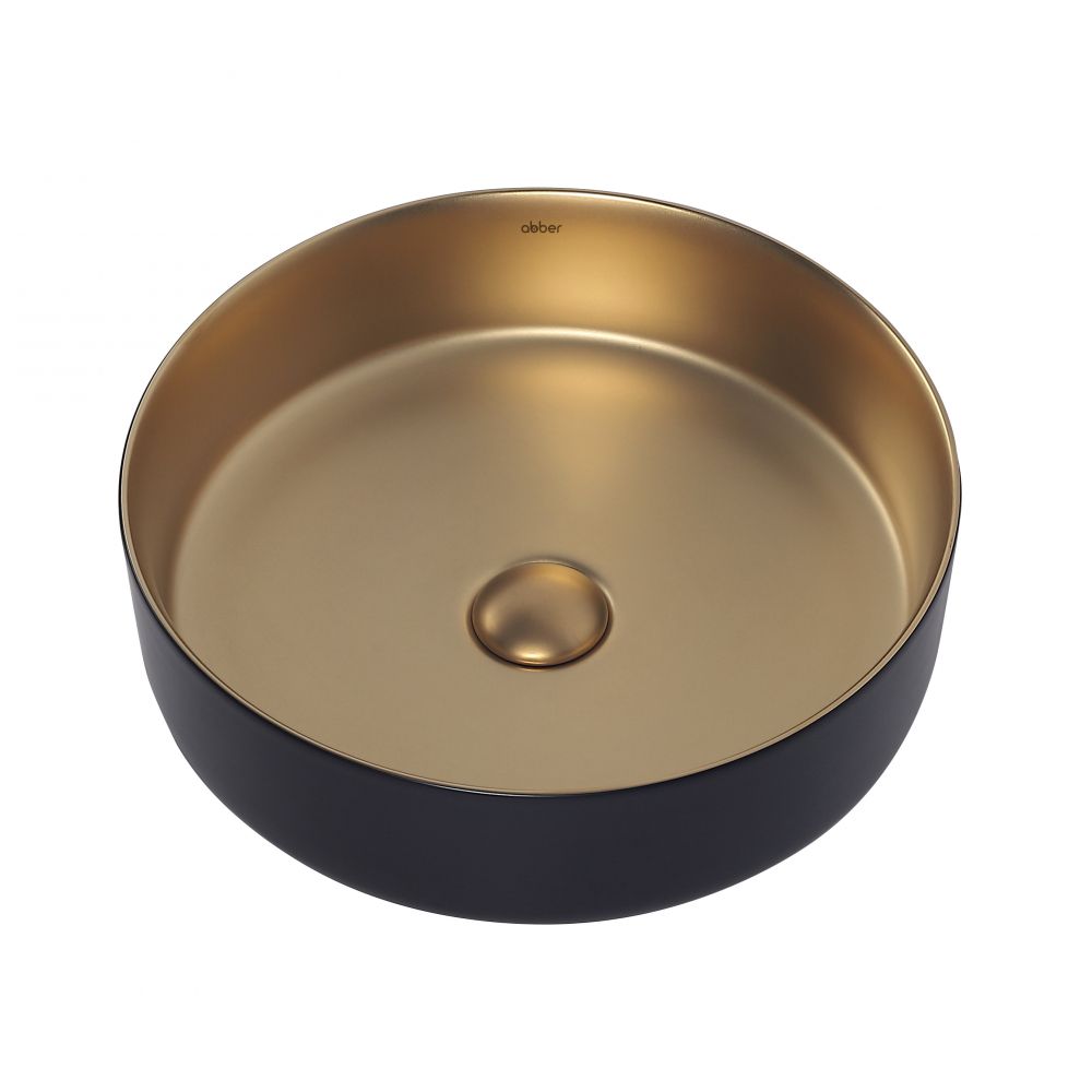 Раковина накладная ABBER Bequem AC2109BG матовое золото с черным в интернет-магазине Sumom.kz