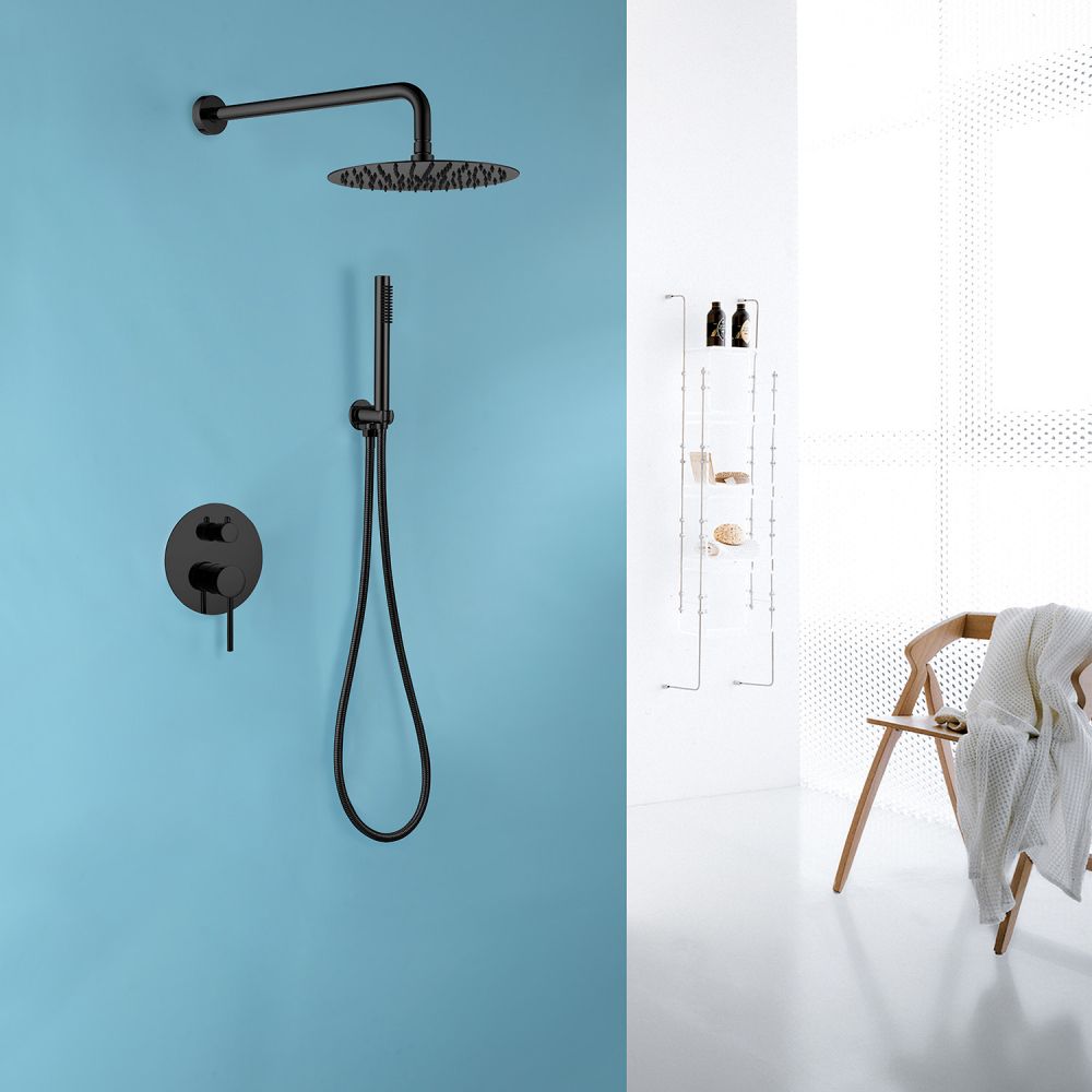 Душевая система ABBER Emotion AF8818B скрытого монтажа без излива, черная матовая в интернет-магазине Sumom.kz