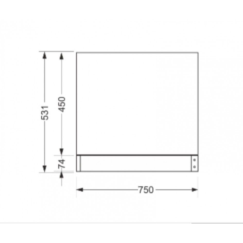 Схема товара Боковая панель для ванн Cersanit TYPE CLICK 75 см PB-TYPE_CLICK*75-W