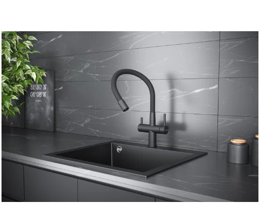 Кухонный смеситель KüchenStern WURM-FE черный 750BL80 с гарантией и доставкой по всему Казахстану Кухонный смеситель KüchenStern WURM-FE черный 750BL80 большой выбор под ваш дизайн!