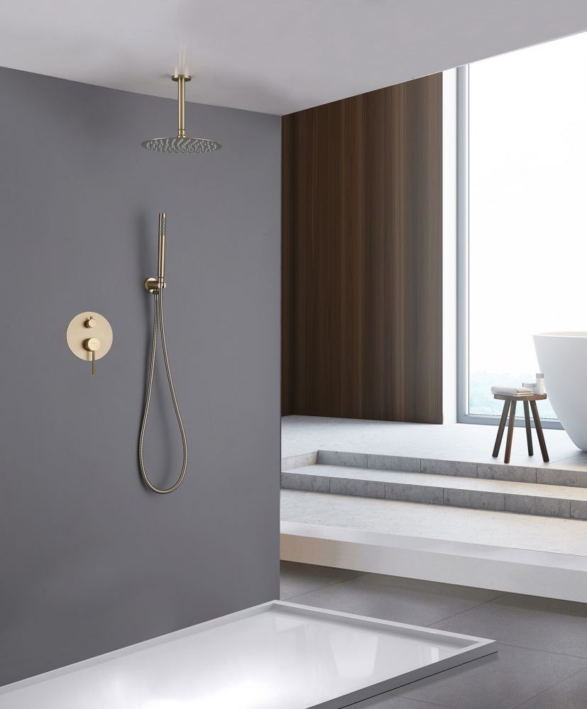 Душевая система ABBER Emotion AF8821G скрытого монтажа без излива, золото матовое в интернет-магазине Sumom.kz