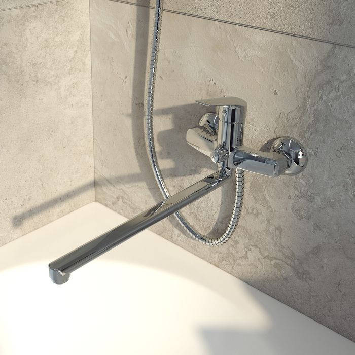 Смеситель для ванны с длинным изливом с керамическим дивертором, Torr, IDDIS, TORSBL2i10WA большой выбор под ваш дизайн!