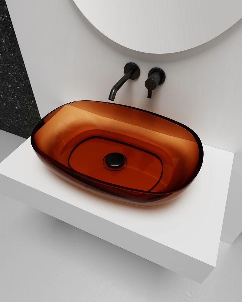 Раковина накладная прозрачная ABBER Kristall AT2805Opal в интернет-магазине Sumom.kz