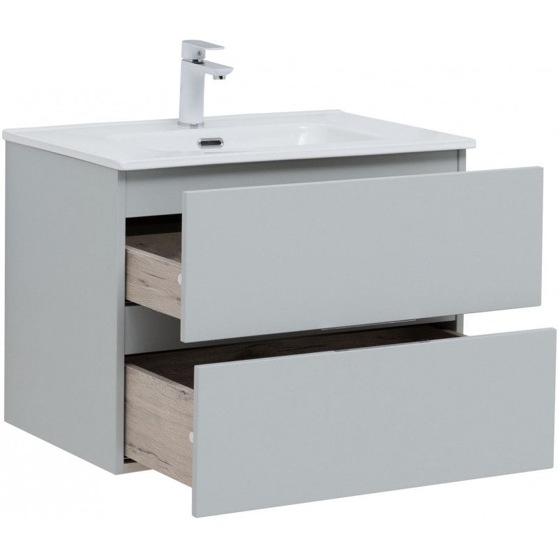 Тумба с раковиной Алвита new 70 2 ящ. цв. серый (306152) в интернет-магазине Sumom.kz