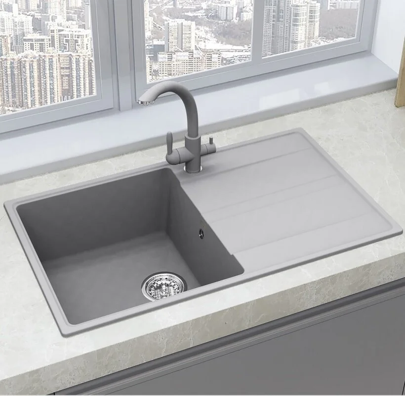 Кухонная мойка Ulgran Quartz бетон Prima 850-05 в интернет-магазине Sumom.kz Кухонная мойка Ulgran Quartz бетон Prima 850-05 в интернет-магазине Sumom.kz