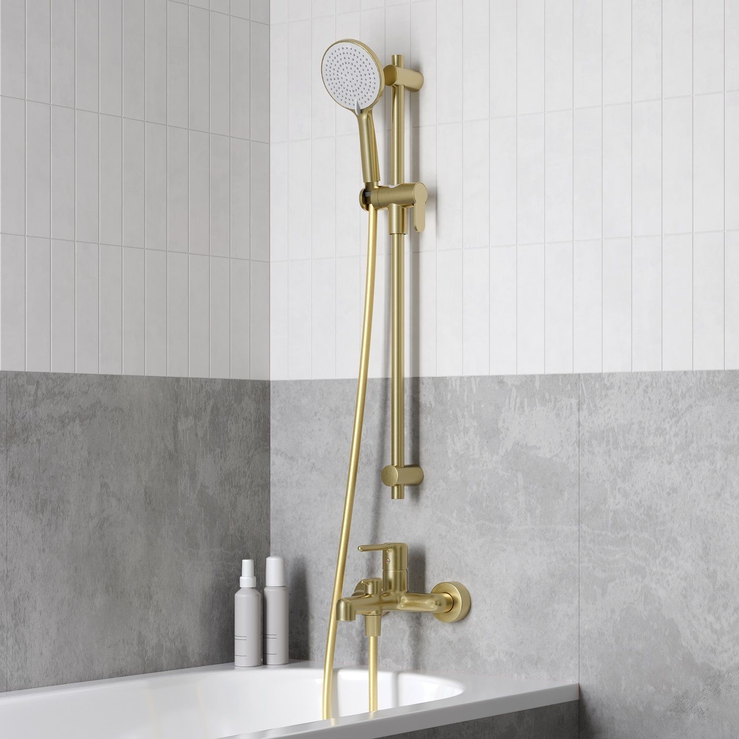 Смеситель для ванны, золотой матовый, Aiger, IDDIS, AIGMG00i02WA большой выбор под ваш дизайн!