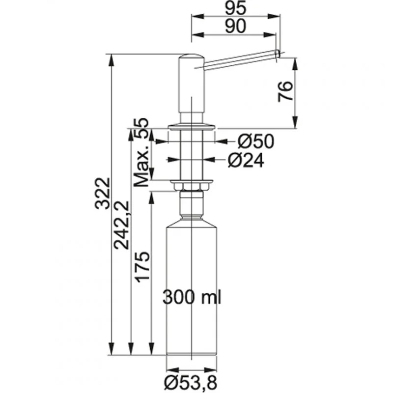 Схема товара Дозатор для мыла Franke хром (119.0150.262)