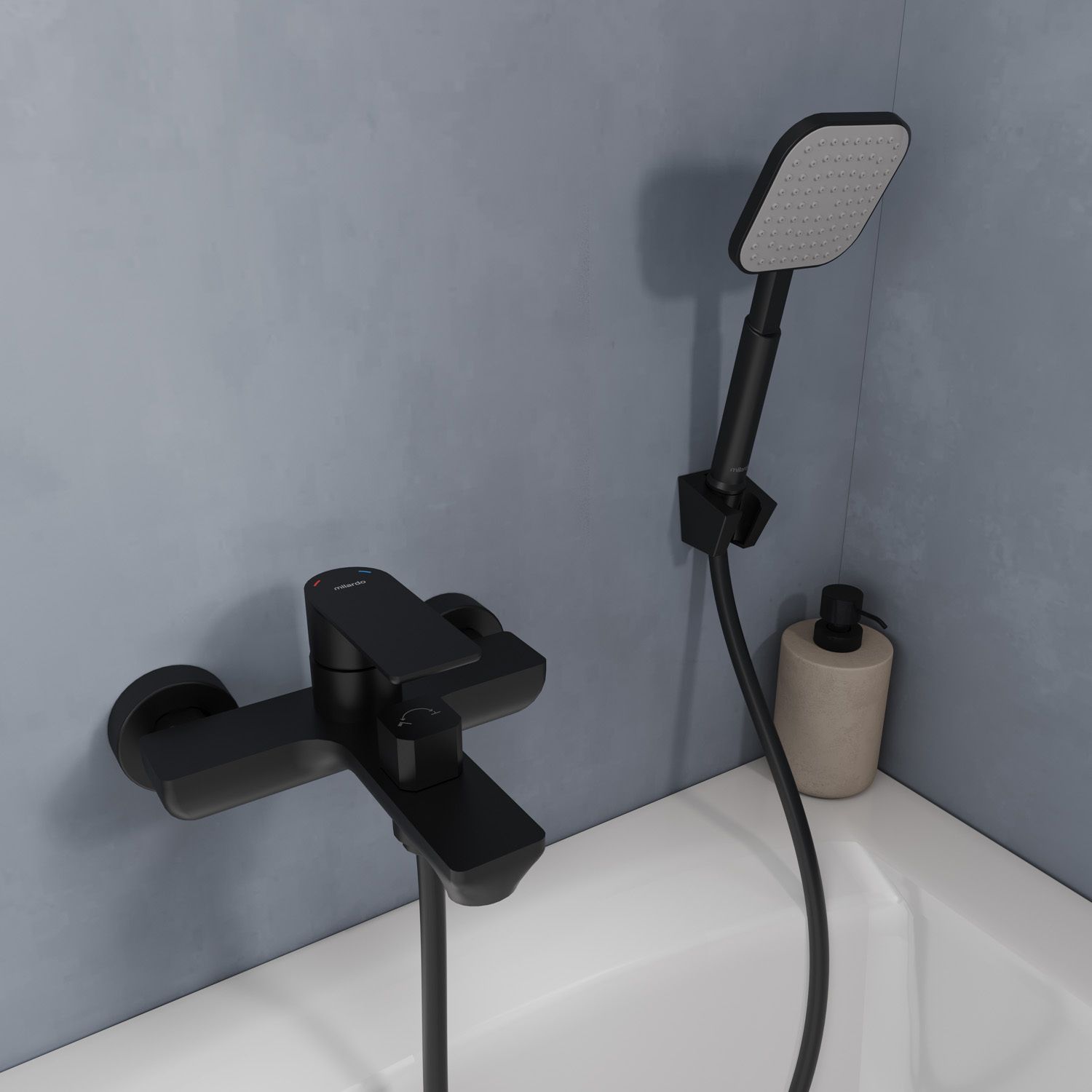 Смеситель для ванны, чёрный матовый, Maze, Milardo, MAZBL00M02 большой выбор под ваш дизайн!