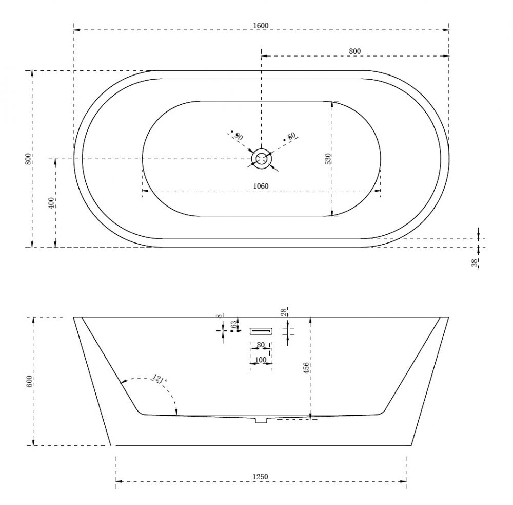 Акриловая ванна ABBER AB9203-1.6 в интернет-магазине Sumom.kz