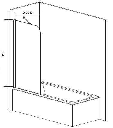 Схема товара Шторка для ванны Radaway Torrenta PNJ/L 201101-101NL